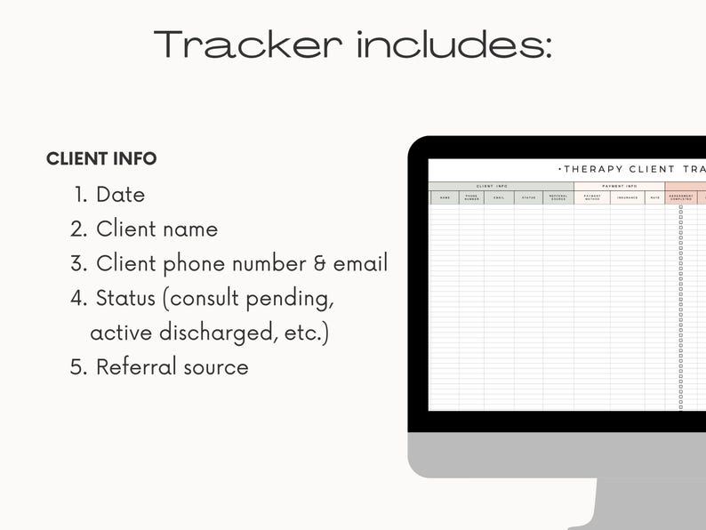 Therapist Client Tracker Excel Template: Caseload Tracker (digital ...