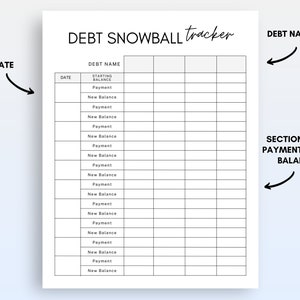 Debt Snowball Printable Tracker PDF, Debt Payoff Tracker, Debt Snowball ...