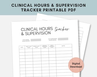 Clinical hours tracker template, clinical hours log, social work supervision tracker, supervision log, lpc lmft clinical hours tracker
