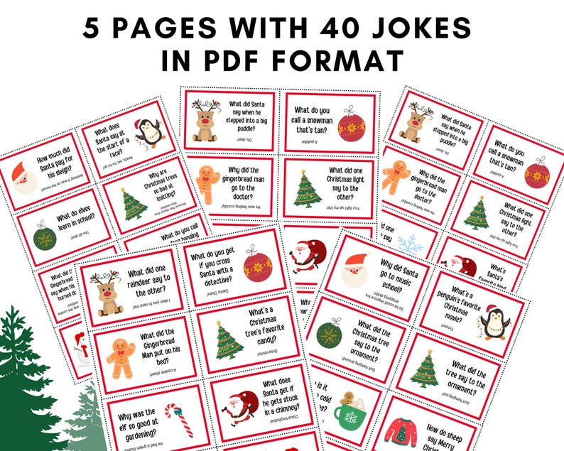 Christmas Jokes Printable, Printable Cracker Jokes, Advent Jokes ...