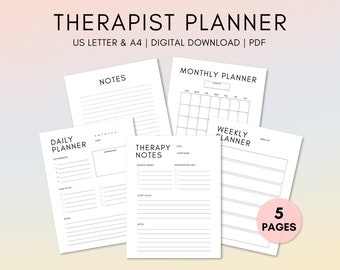 Therapist planner printable, therapy note template, therapy appointment planner, therapy planner pages, therapy organizer
