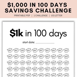 1k to 100 days savings challenge, 1000 savings challenge, 1k savings tracker, savings printable, savings tracker coloring page, save tracker