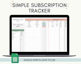 Subscription tracker Google Sheets, Auto Pay tracker, Monthly Subscription tracker, Monthly Bill Tracker, Payment Tracker, Subscription log