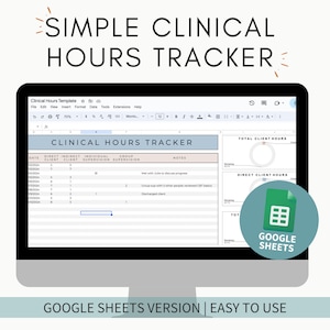 Clinical hours tracker template google sheets, clinical hours log, social work supervision tracker, supervision log, client hours