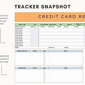 Credit Card Rewards Tracker, Credit Card Tracker Google Sheet, Card ...