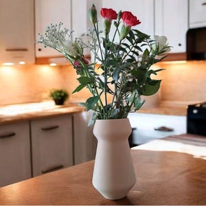 Modern 3D Printed Vase – Minimalist Decorative Flower Vase for Home or Office Decor
