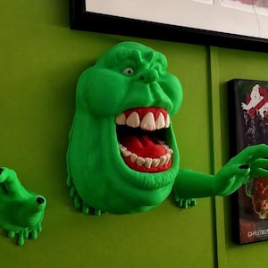 Decoración de pared única hecha a mano con Slimer de Los Cazafantasmas