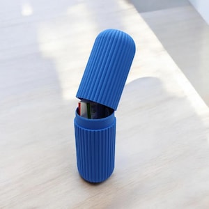 Estuche de viaje para cepillos de dientes: estuche portátil impreso en 3D para guardar cepillos de dientes y pasta de dientes