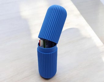 Suporte para escova de dentes de viagem – Estojo portátil impresso em 3D para armazenamento de escova e pasta de dentes