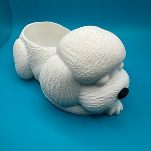 Sweet sleepy Poodle Planter