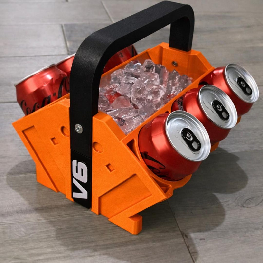 V4-V12 Engine Block Can Cooler – Car Enthusiast Beverage Holder (powder ...
