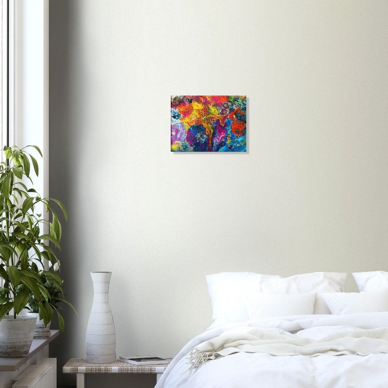 Canvasafdruk van origineel abstract kunstwerk / Kleurrijk en helder / Home Decor & Wall Art voor elke kamer / Perfect cadeau voor elke gelegenheid afbeelding 3