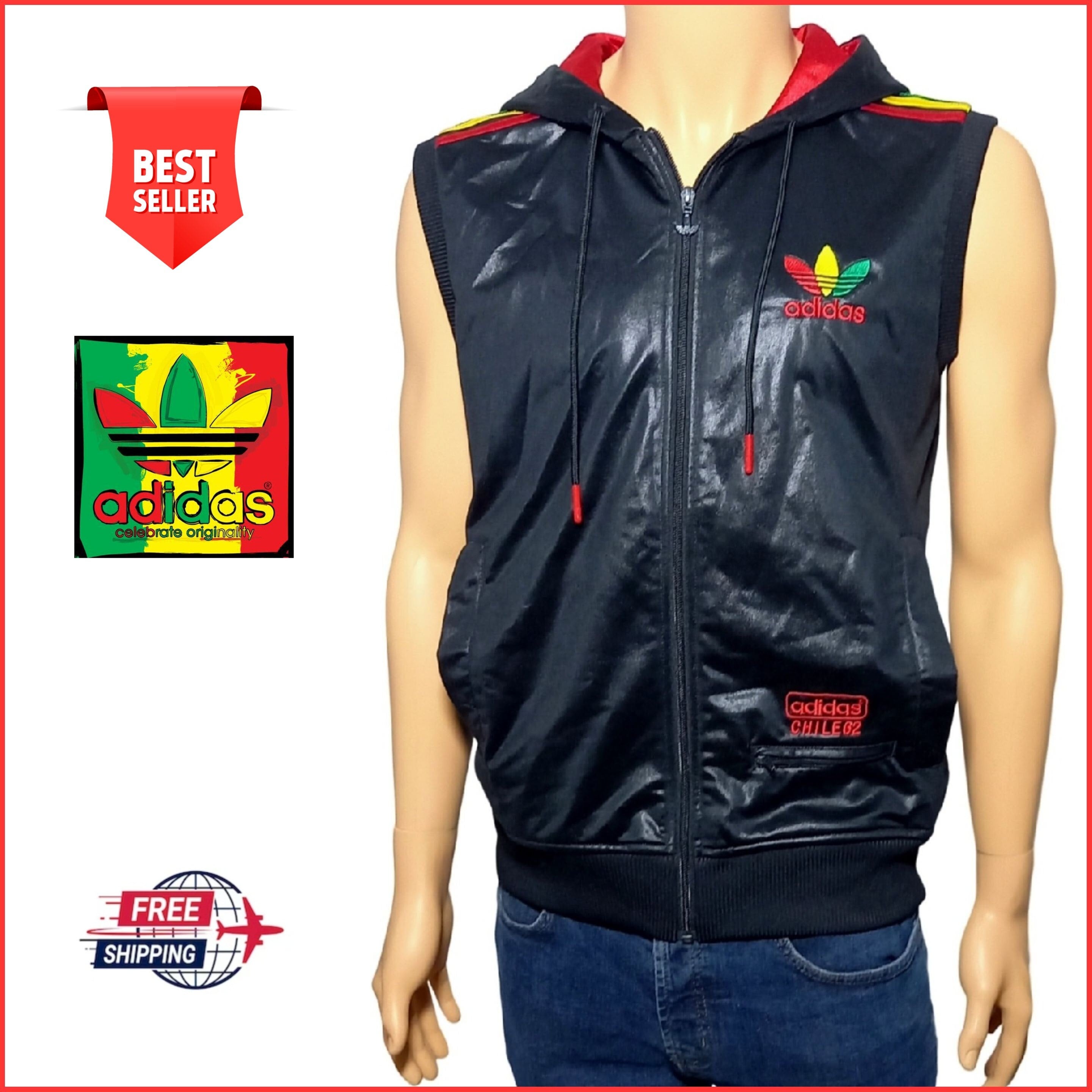 ADIDAS Sleeveless Jacket Chile 62 Rasta Jamaica Bob Limited Shiny Rare Vintage Etsy