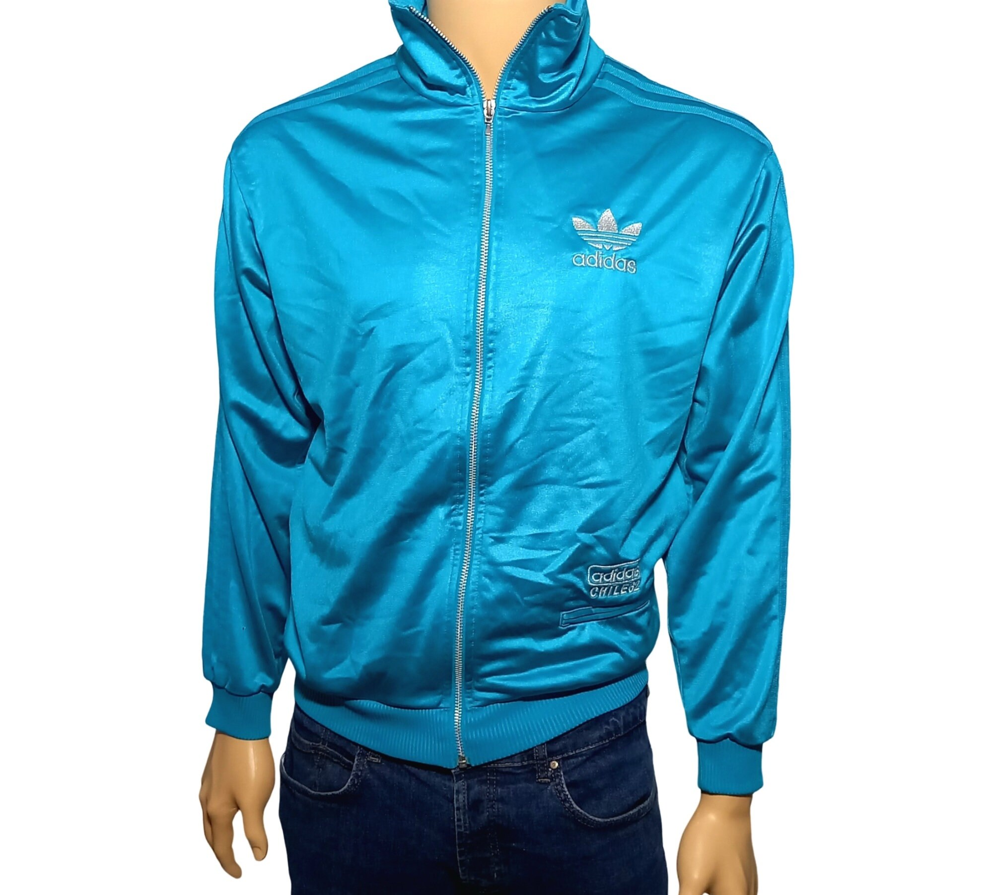ADIDAS Track Jacket Chile 62 Blue Shiny Limited Retro ADIDAS Track Jacket Chile 62 Blue Shiny Limited Retro