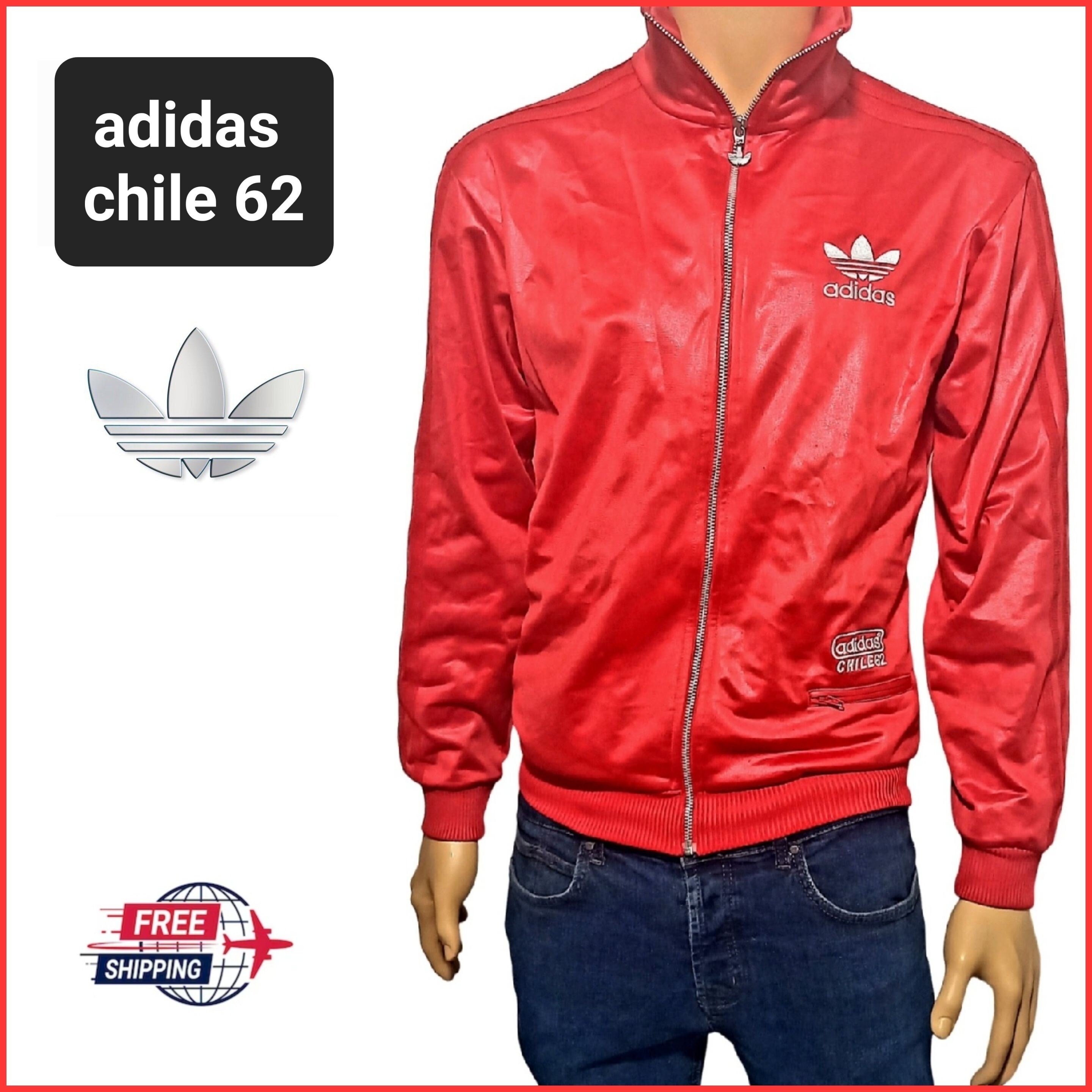 Adidas Track Jacket Chile 62 RED Shiny Limited Rare Vintage Adidas Track Jacket Chile 62 RED Shiny Limited Rare Vintage