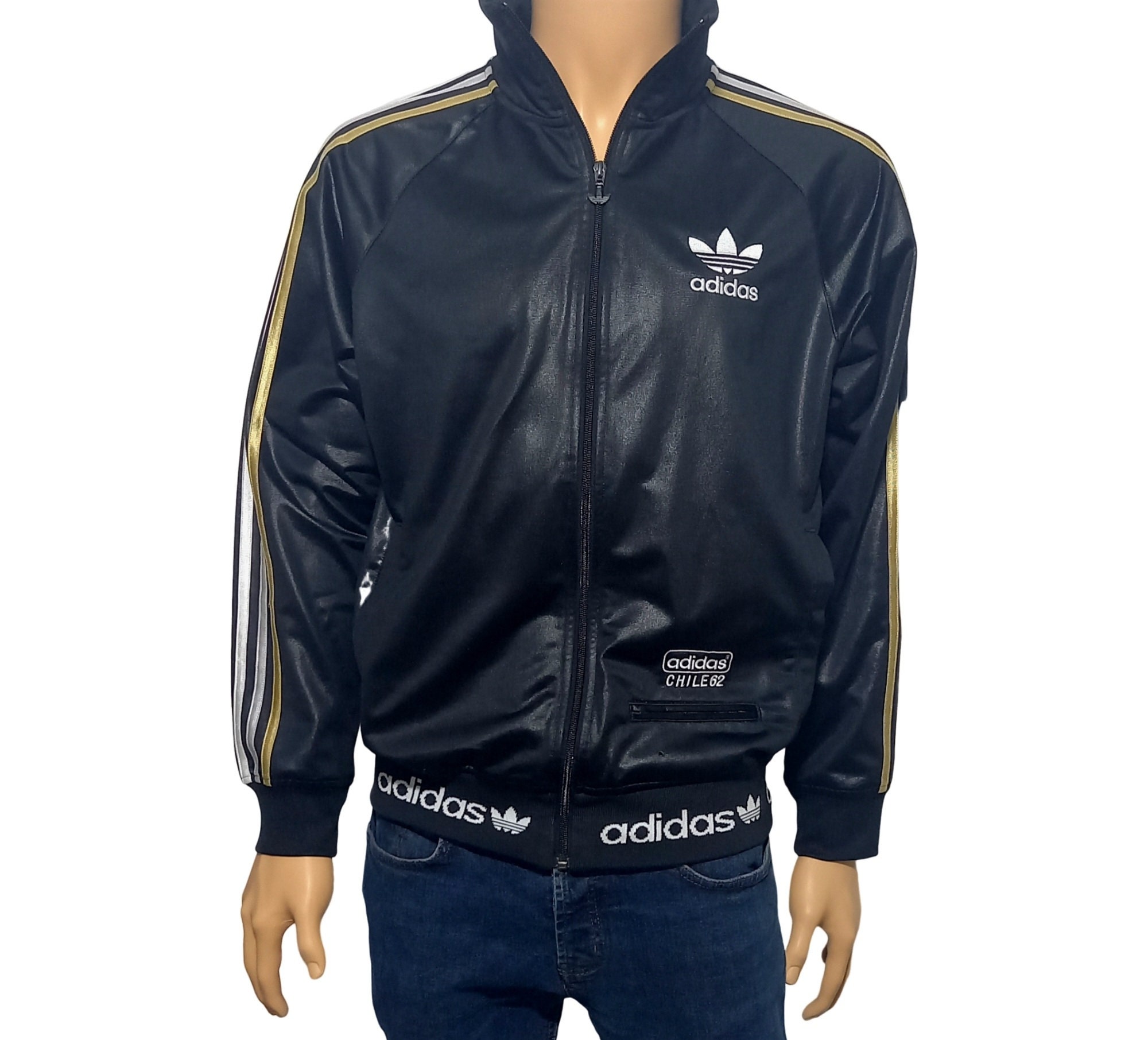 ADIDAS Track Jacket Chile 62 Lllited Shiny Gold Rare Vintage ADIDAS Track Jacket Chile 62 Lllited Shiny Gold Rare Vintage