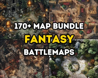 Plus de 170 cartes RPG sur le thème fantastique, Donjons et dragons, RPG, cartes de bataille, détails détaillés, terrains variés, campagne DND, vue aérienne de dessus.