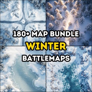 180+ Winter Maps Bundle, Dungeons and Dragons, Rollenspiel, Iso, hohe Detailgenauigkeit, schneebedeckte Landschaften, gefrorene Seen, eisige Dörfer