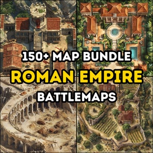 Pacote com mais de 150 mapas de RPG do Império Romano, Dungeons and Dragons, RPG, Iso, pacote de alto nível de detalhes, variado, campanha, mapas de batalha DND, histórico
