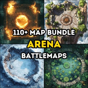Plus de 110 packs de cartes de combat d'arène, batailles RPG, D&D, cartes de table, arènes de combat, cartes très détaillées, fantastique, science-fiction et paramètres mixtes