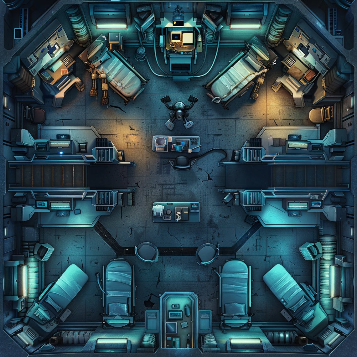 100 Future RPG Maps Bundle, Dungeons and Dragons, Cyberpunk, Iso, High