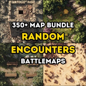 Pacote de mapas de batalha de mais de 350 encontros aleatórios, Dungeons and Dragons, RPG, Iso, alto detalhe, terrenos variados, emboscadas de fantasia