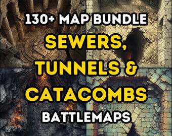 Plus de 130 cartes de combat des égouts, des tunnels et des catacombes, donjons et dragons, RPG, iso, très détaillé, terrain souterrain urbain, explorations de donjons