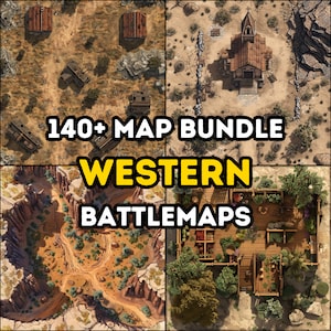 140+ Western RPG Maps Bundle, Dungeons and Dragons, Rollenspiele, hohe Details, abwechslungsreiches Gelände, Wilder Westen, 3D-Kampfkarten, Luftaufnahme von oben