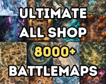 La colección definitiva de mapas de batalla de toda la tienda: más de 8000 mapas de batalla, mazmorras y dragones, juego de rol, paquete, terrenos variados, campaña, vista aérea superior.