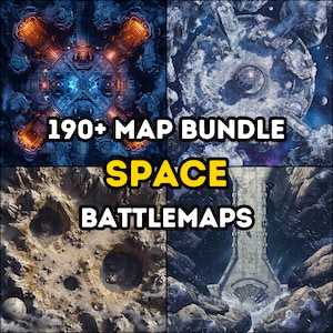 Pacote com mais de 190 mapas de RPG espacial, Dungeons and Dragons, RPG, Iso, pacote com muitos detalhes, terrenos variados, campanha, vista aérea superior.