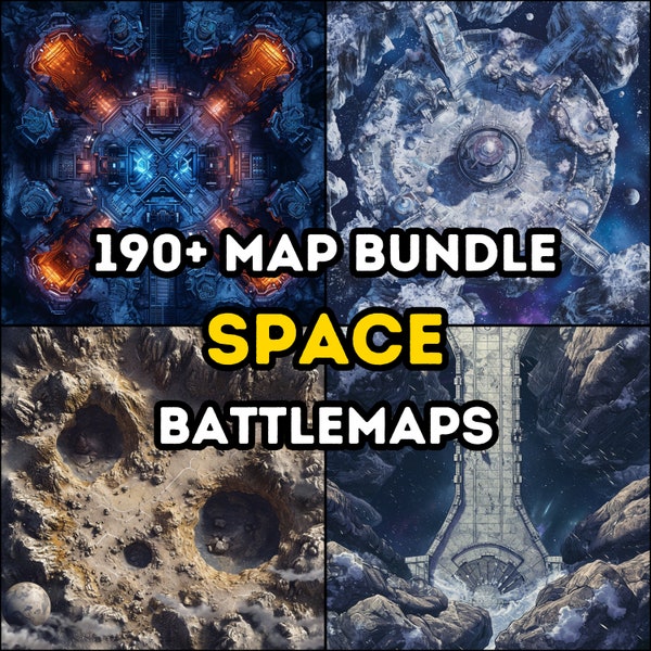 190+ Space RPG Maps Bundle, Dungeons and Dragons, RPG, Iso, High Detail Bundle, Varied Terrains, campaign, Aerial top view.