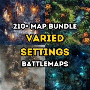 210+ Abwechslungsreiche Mixed-Settings, RPG Maps Bundle, Dungeons and Dragons,Battle Maps, High Detail, Abwechslungsreiche Terrains, und ndnd Kampagne, Luftaufnahme von oben.