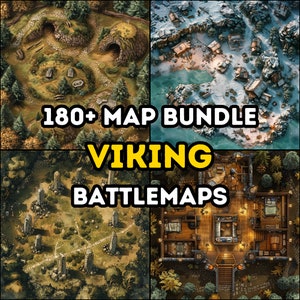 180+ Viking RPG Maps Bundle, Dungeons and Dragons, RPG, Iso, High Detail Bundle, Abwechslungsreiche Terrains, Kampagne, Abwechslungsreiche nordische Landschaften.