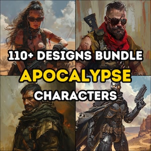 110 Apocalyptic Character and Villain Collection Design Bundle Pack ...
