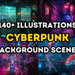Mais de 140 pacotes de cenas de RPG Cyberpunk, Dungeons and Dragons, RPG, recursos DM, pacote de alto detalhe, fundos mistos, futurista, ficção científica