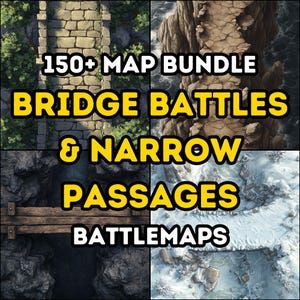 Pacote com mais de 150 mapas de batalhas de pontes e passagens estreitas, Dungeons and Dragons, RPG, Iso, alto nível de detalhes, pontos de estrangulamento táticos, emboscada de fantasia