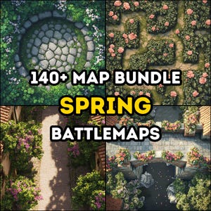 140+ Spring Maps Bundle, Dungeons and Dragons, RPG, Iso, High Detail, Blühendes Gelände, Waldwege, Dorfwege