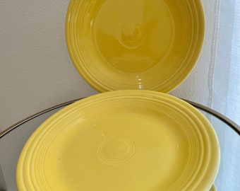 Homer Laughlin Fiesta Ware Sunflower Yellow 10.5” Dinner Plates (Set of 2)