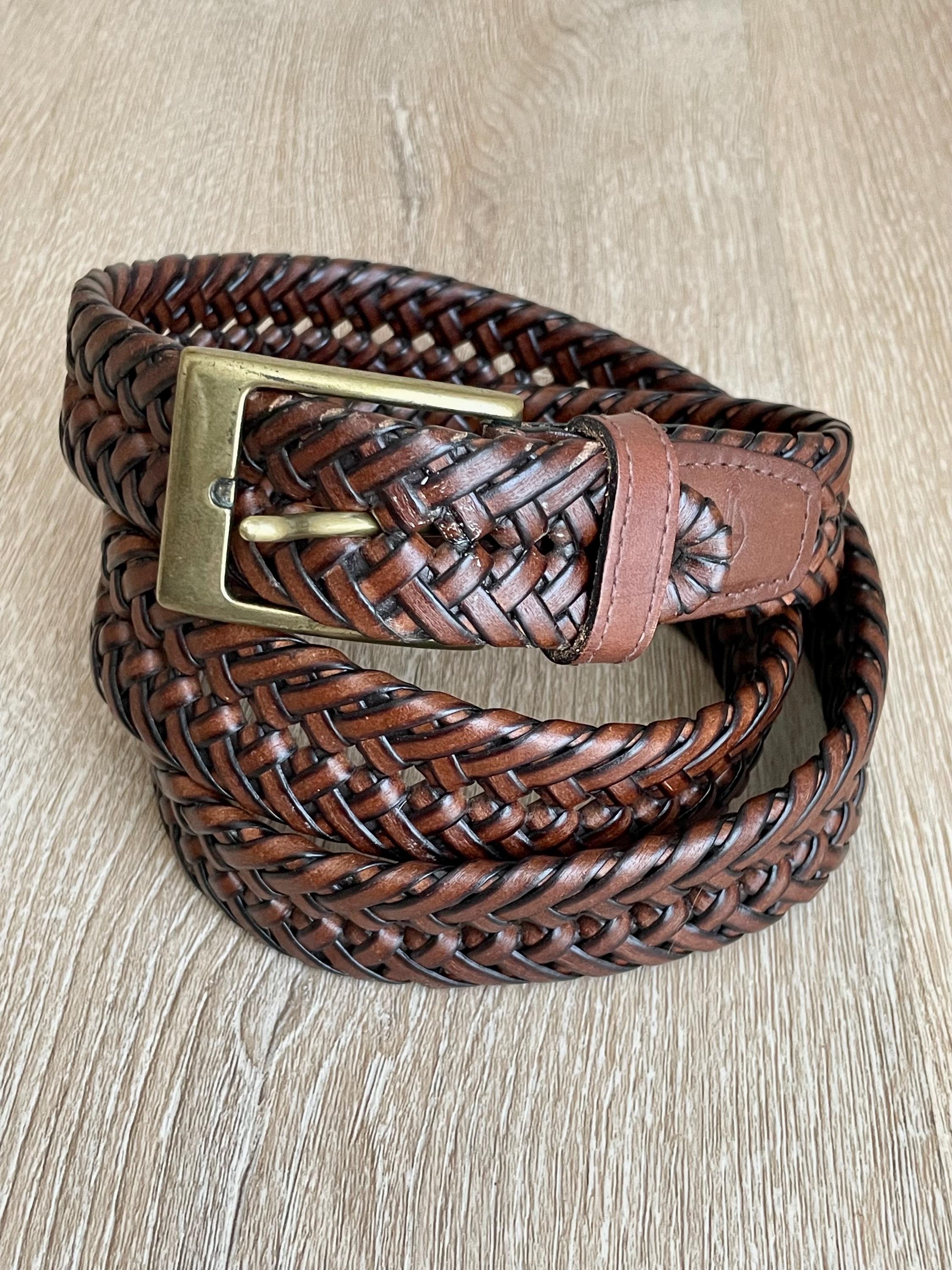 Vintage Leather Braided Belt Xl - Etsy display picture 3