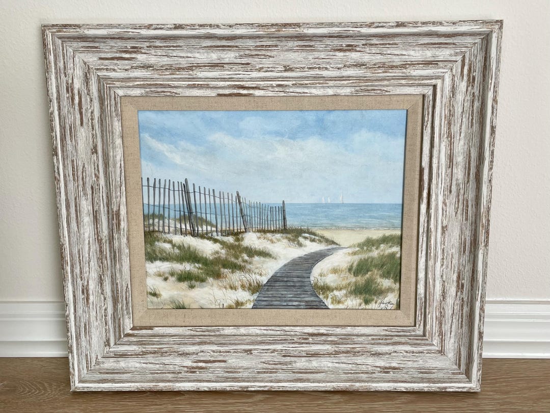 Arnie Fisk Signed BREEZING UP Shabby Chic Framed 21.5x 18” Coastal ...