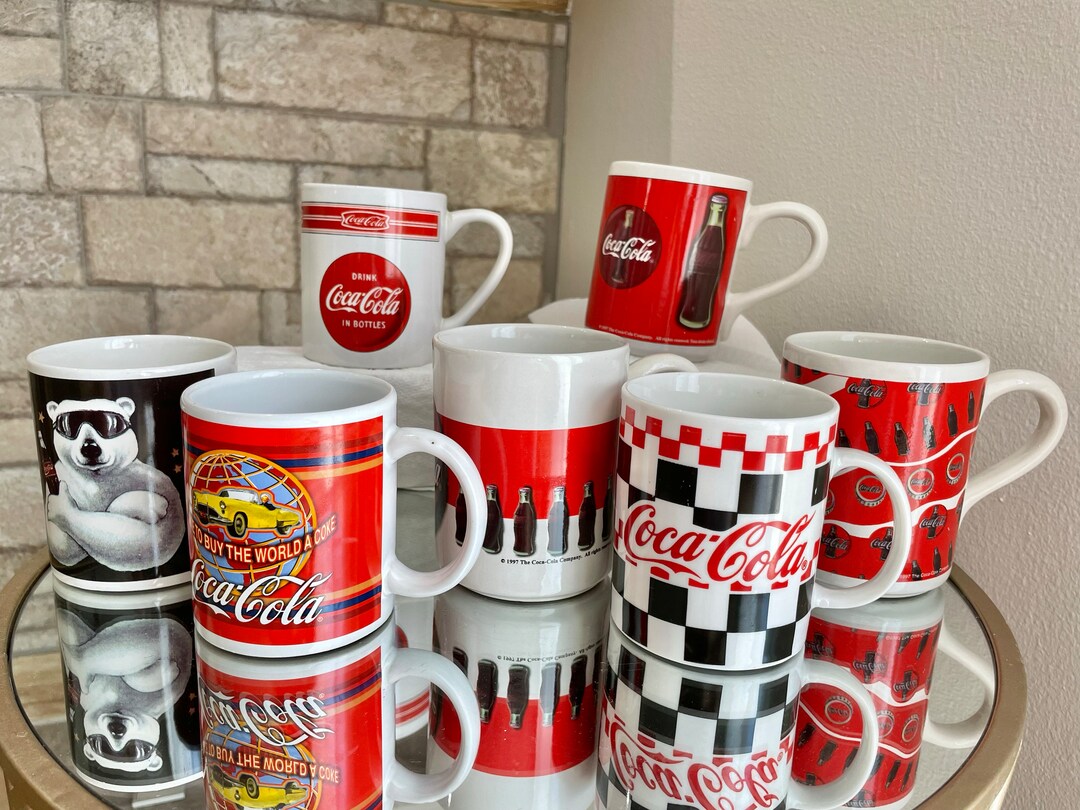 Coca Cola Coke Variety Box Lot of 7 Ceramic Coffee Cups/ Mugs Vintage ...