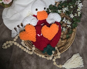 Strawberry Duck Crochet Lovey