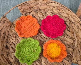 Crochet Flower Coasters (set of 4)