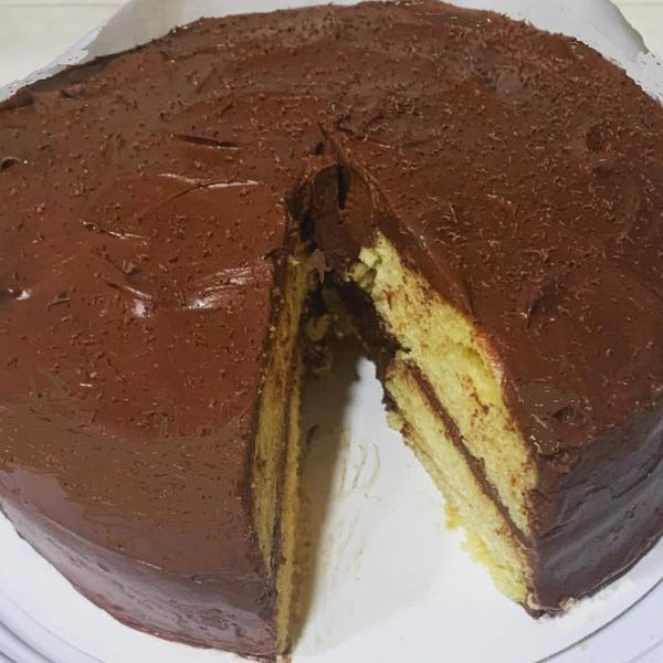 Butter Cake With Chocolate Frosting