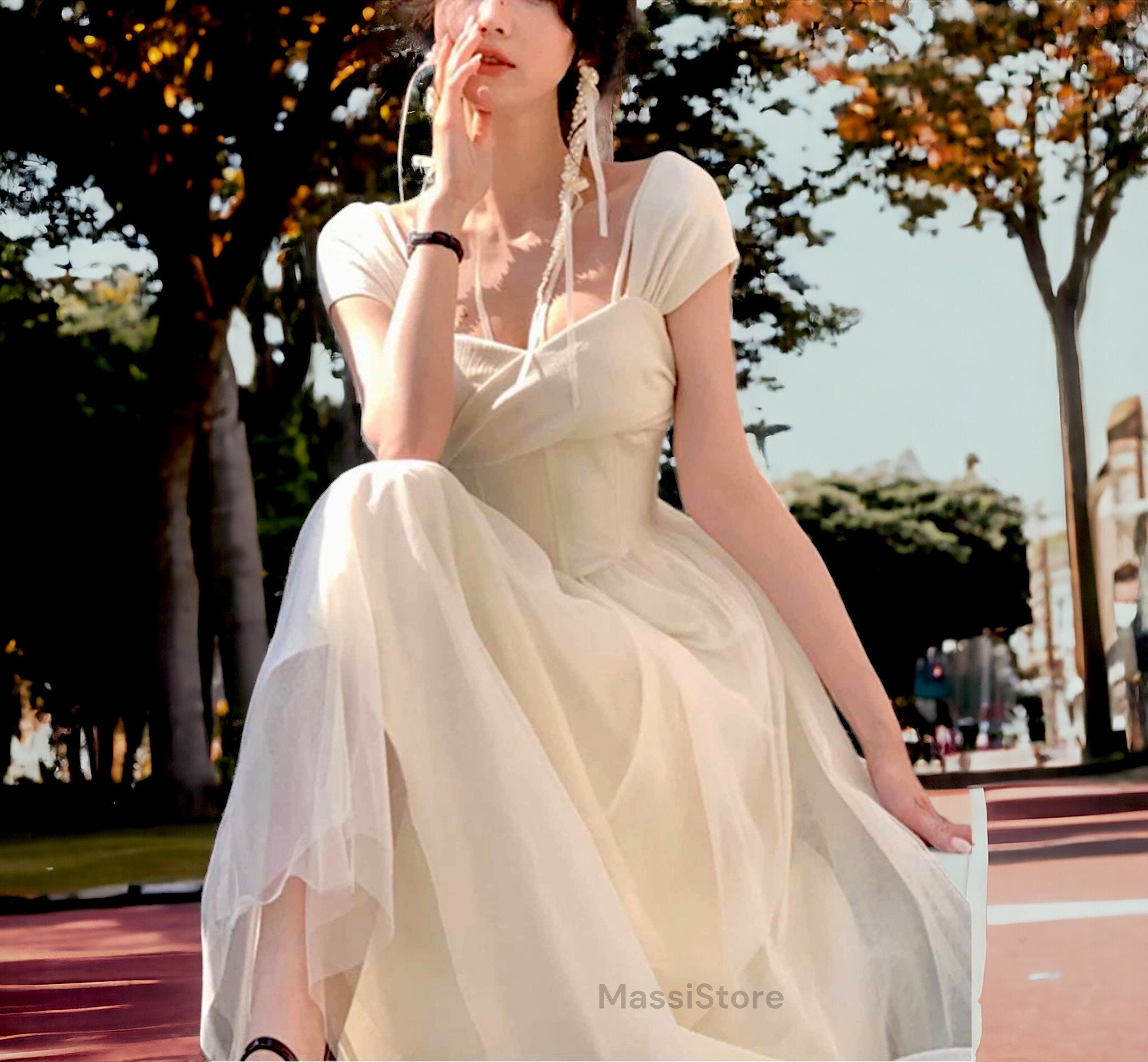 New Pretty French-style  Elegant Summer Women's Long Dress C7592 main image 1