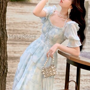 Flower applique mesh panel flare midi dress hotsell