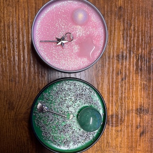 Bad Witch Candle, Good Witch Candle, 4oz Soy Sour Apple Candle, 4oz Soy Cotton Candy Candle, Glinda, Elphaba, Wicked, Wizard of Oz image 5