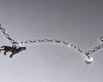 TWILIGHT BRACELET, Bella Swans cosplay charm bracelet with Jacob’s Wolf & Edwards Heart, Authentic Swarovski Crystal, Twilight Merch, Gift