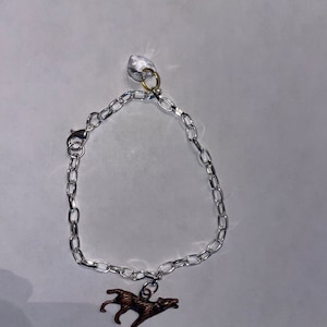 TWILIGHT BRACELET, Bella Swans cosplay charm bracelet with Jacob’s Wolf & Edwards Heart, Authentic Swarovski Crystal, Twilight Merch, Gift