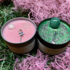 Bad Witch Candle, Good Witch Candle, 4oz Soy Sour Apple Candle, 4oz Soy Cotton Candy Candle, Glinda, Elphaba, Wicked, Wizard of Oz image 1